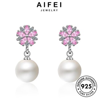 AIFEI JEWELRY แฟชั่น ไข่มุก ดอกซากุระ เครื่องประดับ หนีบ ต่างหู ตุ้มหู ผู้หญิง เงิน เครื่องประดับ 925 แท้ ต้นฉบับ เกาหลี ห่วง Silver E816