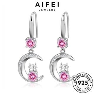 AIFEI JEWELRY เครื่องประดับ เครื่องประดับ ต้นฉบับ วัวนำโชค คริสตัลเพชรสีชมพู เกาหลี หนีบ Silver 925 เงิน ห่วง แฟชั่น ต่างหู แท้ ผู้หญิง ตุ้มหู E1121