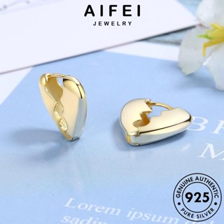 AIFEI JEWELRY ใจใหญ่ เครื่องประดับ แท้ เงิน Silver ผู้หญิง ต้นฉบับ ต่างหู 925 เกาหลี แฟชั่น ตุ้มหู หนีบ เครื่องประดับ ทอง ห่วง E1431