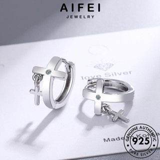 AIFEI JEWELRY ต้นฉบับ ข้าม ผู้หญิง หนีบ เกาหลี Silver ห่วง เงิน 925 เครื่องประดับ เครื่องประดับ ตุ้มหู แท้ ต่างหู แฟชั่น E1432