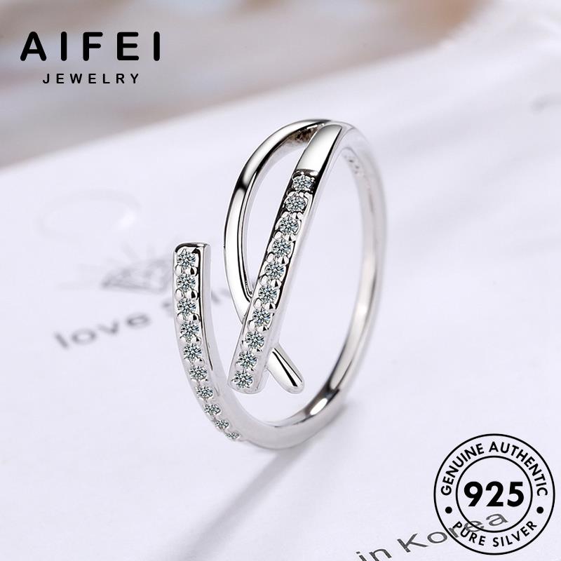 aifei-jewelry-แฟชั่น-แหวน-ต้นฉบับ-925-เงิน-เครื่องประดับ-ผู้หญิง-เกาหลี-เครื่องประดับ-silver-แท้-เรขาคณิต-มอยส์ซาไนท์ไดมอนด์-r186