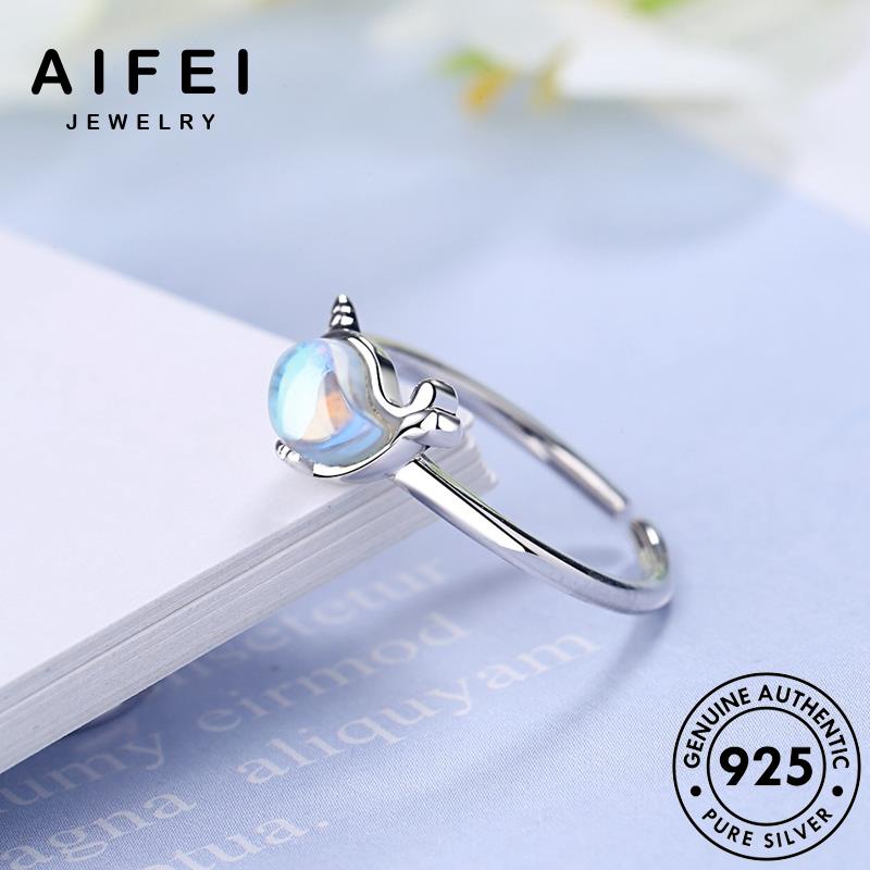 aifei-jewelry-แหวนเงิน-925-รูปปลาวาฬ-ประดับมูนสโตน-สําหรับผู้หญิง-r277