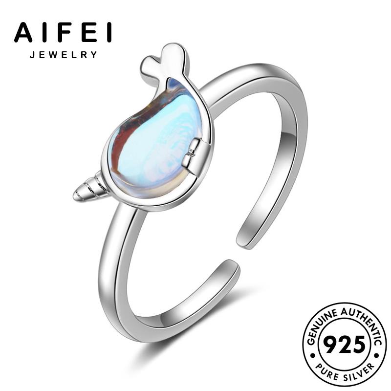aifei-jewelry-แหวนเงิน-925-รูปปลาวาฬ-ประดับมูนสโตน-สําหรับผู้หญิง-r277