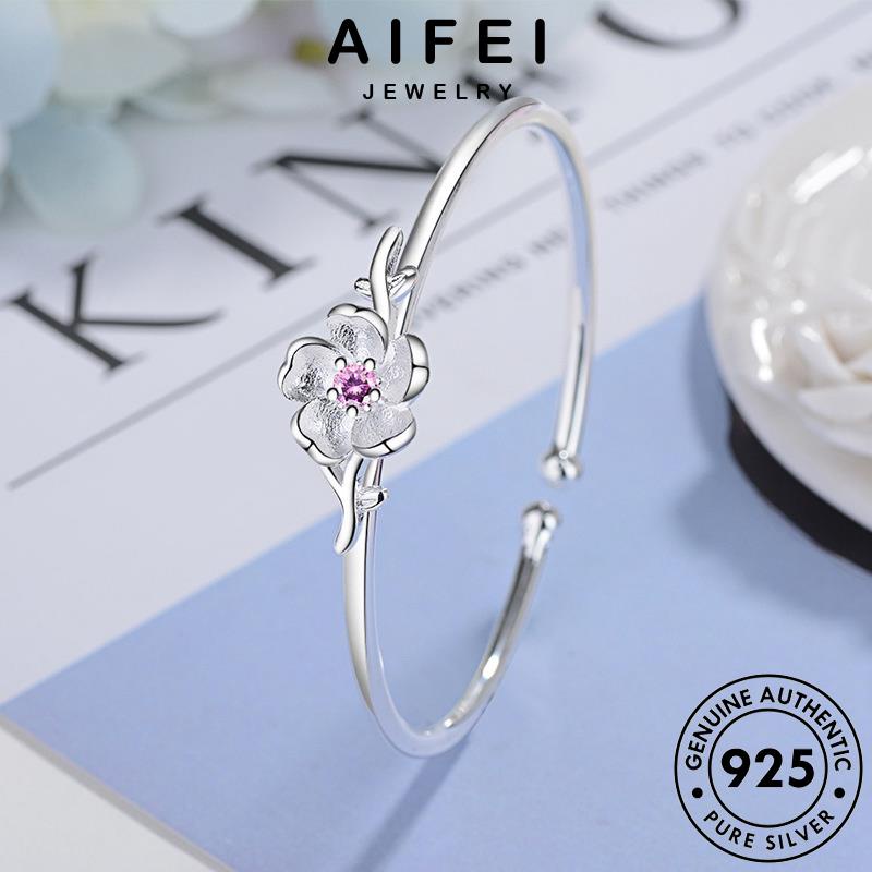 aifei-jewelry-เงิน-กำไลข้อมือ-เครื่องประดับ-เกาหลี-925-silver-เครื่องประดับ-ผู้หญิง-ต้นฉบับ-ดอกไม้แฟชั่น-ผู้หญิง-กำไล-แฟชั่น-แท้-b176