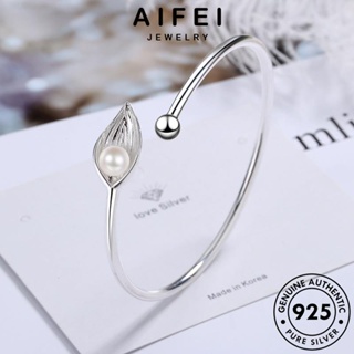 AIFEI JEWELRY แฟชั่น กำไลข้อมือ กำไล เครื่องประดับ เกาหลี เครื่องประดับ ต้นฉบับ Silver เงิน แท้ ผู้หญิง 925 ใบไม้ธรรมดา ผู้หญิง B191