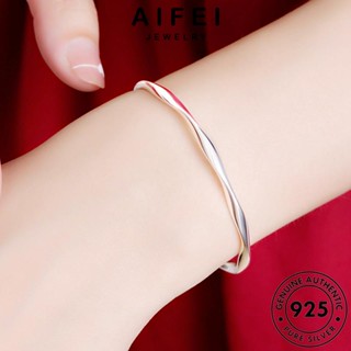 AIFEI JEWELRY เครื่องประดับ แท้ ผู้หญิง ผู้หญิง Silver ที่เรียบง่าย เครื่องประดับ เงิน ต้นฉบับ กำไลข้อมือ กำไล 925 เกาหลี แฟชั่น B652