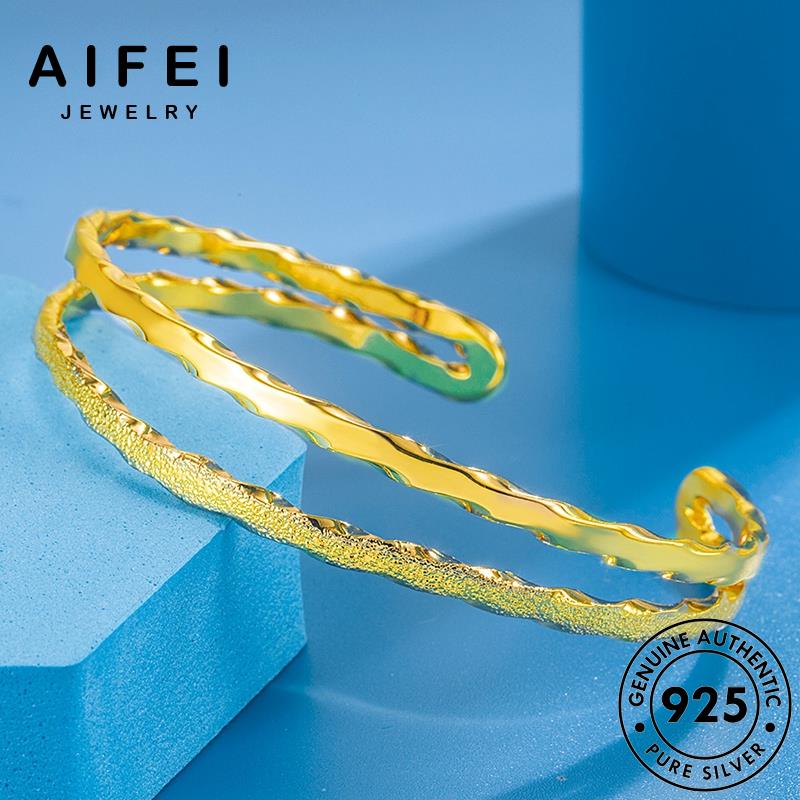 aifei-jewelry-silver-แท้-เครื่องประดับ-เงิน-กำไล-ต้นฉบับ-แฟชั่น-ผู้หญิง-โมเบียสสองเท่า-กำไลข้อมือ-ผู้หญิง-ทอง-เกาหลี-เครื่องประดับ-925-b692