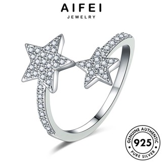 Aifei JEWELRY Moissanite แหวนเงิน 925 รูปดาวห้าแฉก ประดับเพชร สีทอง ของแท้ สําหรับผู้หญิง R1758