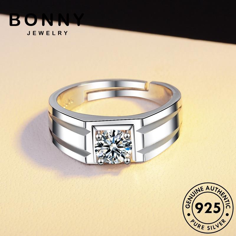 bonny-jewelry-silver-เครื่องประดับ-เครื่องประดับ-เกาหลี-ต้นฉบับ-ผู้ชาย-แท้-เงิน-แฟชั่น-มอยส์ซาไนท์ไดมอนด์-เรียบง่าย-925-แหวน-m072