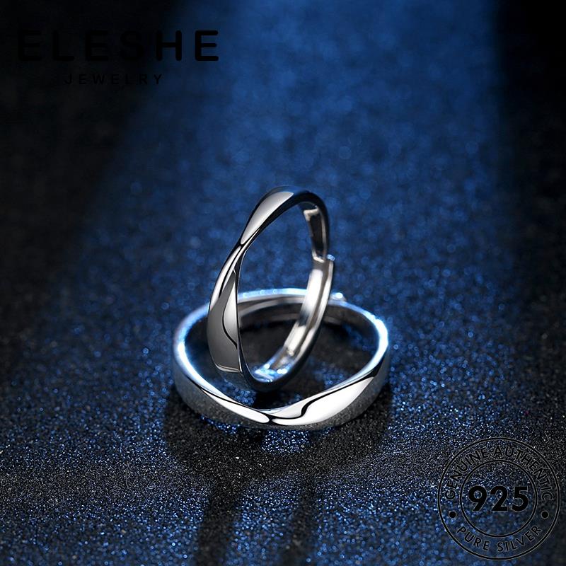 eleshe-jewelry-แหวนเงิน-925-ประดับเพชรโมอิส-เรียบง่าย-เครื่องประดับ-สําหรับคู่รัก-m061