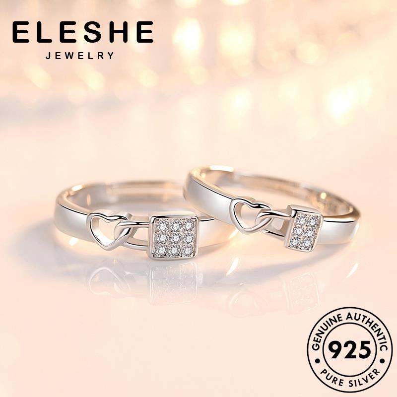 eleshe-jewelry-แหวนเงิน-925-ประดับเพชรโมอิส-เรียบง่าย-เครื่องประดับ-สําหรับคู่รัก-m061