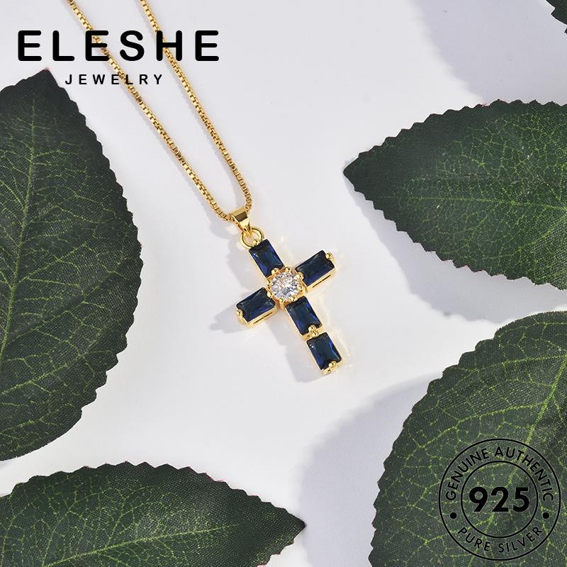 eleshe-jewelry-moissanite-สร้อยคอเงิน-925-สีทอง-เรียบง่าย-เครื่องประดับ-สําหรับผู้หญิง-m092