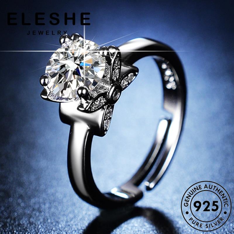 eleshe-jewelry-แหวนเพชรโมอิส-เงิน-925-เรียบง่าย-สําหรับผู้หญิง-m069