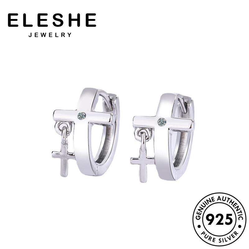 eleshe-jewelry-ต่างหูห่วงเงิน-925-สีทอง-เรียบง่าย-สําหรับผู้หญิง-m094