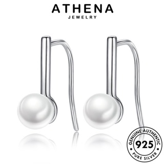 ATHENA JEWELRY เงิน ตุ้มหู ไข่มุก หนีบ เครื่องประดับ ห่วง ต่างหู ผู้หญิง เครื่องประดับ ไม้เทนนิสแฟชั่น แท้ Silver แฟชั่น ต้นฉบับ 925 เกาหลี E536