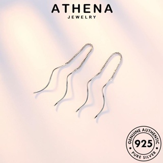 ATHENA JEWELRY เครื่องประดับ 925 แท้ ผู้หญิง ต่างหู แฟชั่น ขอบหยัก หนีบ ตุ้มหู ห่วง ต้นฉบับ เงิน เครื่องประดับ เกาหลี Silver E660