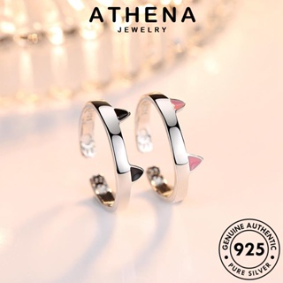 ATHENA JEWELRY 925 เงิน แฟชั่น Silver เครื่องประดับ แหวน เครื่องประดับ คู่รัก แมวเกาหลี เกาหลี แท้ ต้นฉบับ R291