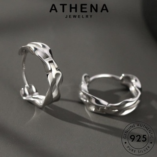 ATHENA JEWELRY แท้ ต้นฉบับ Silver เครื่องประดับ ต่างหู เงิน เครื่องประดับ ผู้ชาย หนีบ ตุ้มหู เกาหลี ห่วง แฟชั่น คลื่น 925 E799