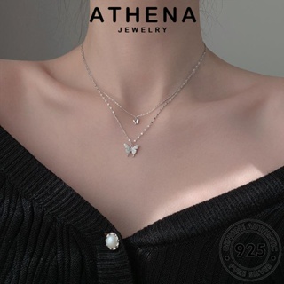 ATHENA JEWELRY สร้อยคอ เครื่องประดับ เงิน ผีเสื้อคู่ เครื่องประดับ 925 จี้ Silver ผู้หญิง เกาหลี แฟชั่น แท้ ต้นฉบับ N935