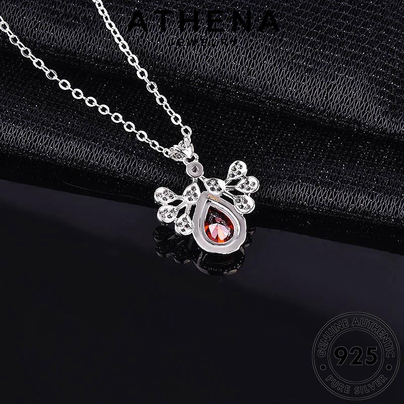athena-jewelry-แท้-เครื่องประดับ-นกยูงแฟชั่น-แฟชั่น-จี้-เครื่องประดับ-ต้นฉบับ-เกาหลี-ผู้หญิง-silver-925-สร้อยคอ-ทับทิม-เงิน-n1508