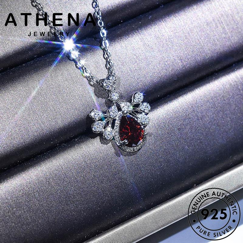 athena-jewelry-แท้-เครื่องประดับ-นกยูงแฟชั่น-แฟชั่น-จี้-เครื่องประดับ-ต้นฉบับ-เกาหลี-ผู้หญิง-silver-925-สร้อยคอ-ทับทิม-เงิน-n1508