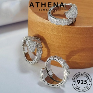 ATHENA JEWELRY 925 เงิน ผู้หญิง เกาหลี Silver ต้นฉบับ แฟชั่น แหวน เครื่องประดับ แท้ มอยส์ซาไนท์ไดมอนด์ งูบุคลิกภาพ เครื่องประดับ R41