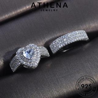 ATHENA JEWELRY คู่รัก เงิน หัวใจย้อนยุค ต้นฉบับ แหวน Silver 925 เกาหลี แท้ เครื่องประดับ แฟชั่น เครื่องประดับ มอยส์ซาไนท์ไดมอนด์ R632