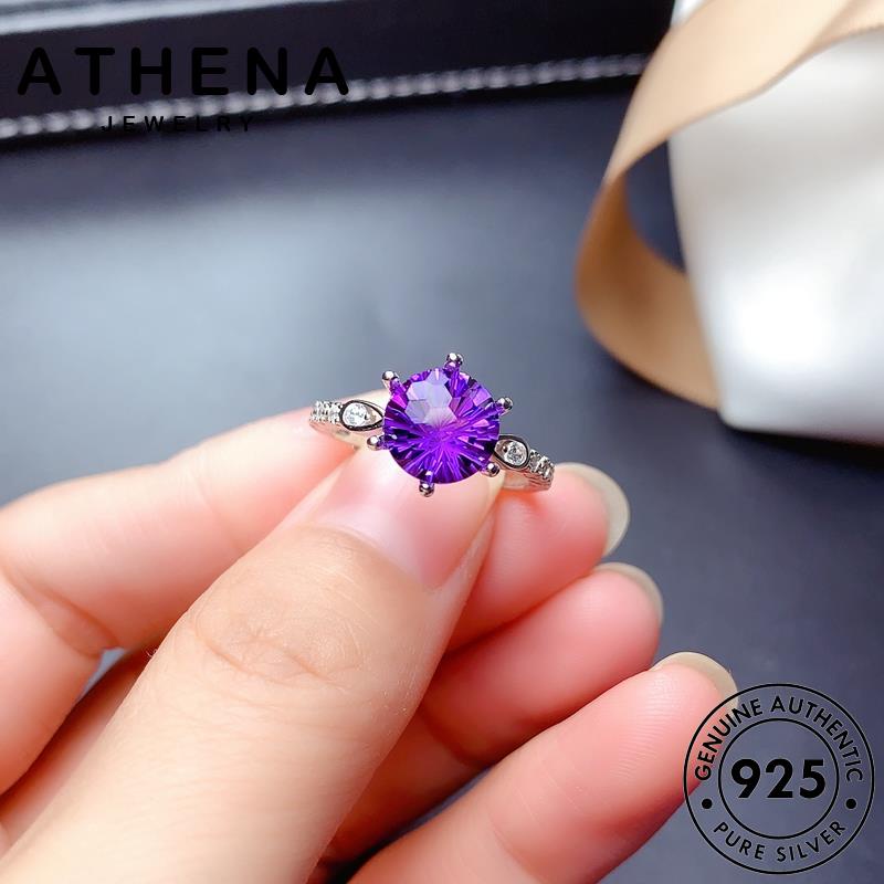 athena-jewelry-หกกรงเล็บคลาสสิก-เครื่องประดับ-ผู้หญิง-แท้-ต้นฉบับ-silver-แหวน-เครื่องประดับ-แฟชั่น-พลอยสีม่วง-เกาหลี-เงิน-925-r1874