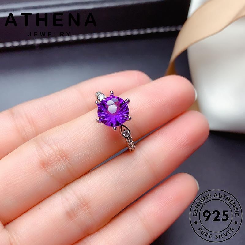 athena-jewelry-หกกรงเล็บคลาสสิก-เครื่องประดับ-ผู้หญิง-แท้-ต้นฉบับ-silver-แหวน-เครื่องประดับ-แฟชั่น-พลอยสีม่วง-เกาหลี-เงิน-925-r1874