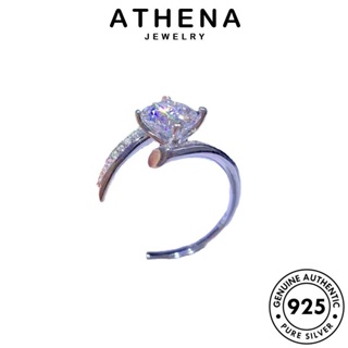 ATHENA JEWELRY มอยส์ซาไนท์ไดมอนด์ Silver แหวน เกาหลี ผู้หญิง 925 เรียบง่าย เงิน เครื่องประดับ เครื่องประดับ แฟชั่น ต้นฉบับ แท้ R2047