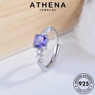 ATHENA JEWELRY แฟชั่น ตารางง่ายๆ แท้ แหวน ต้นฉบับ พลอยสีม่วง เครื่องประดับ ผู้หญิง Silver เกาหลี เครื่องประดับ เงิน 925 R2149