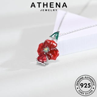 ATHENA JEWELRY ต้นฉบับ เงิน ดอกกุหลาบที่เรียบง่าย เครื่องประดับ เครื่องประดับ ผู้หญิง สร้อยคอ เกาหลี Silver 925 แฟชั่น แท้ จี้ S20