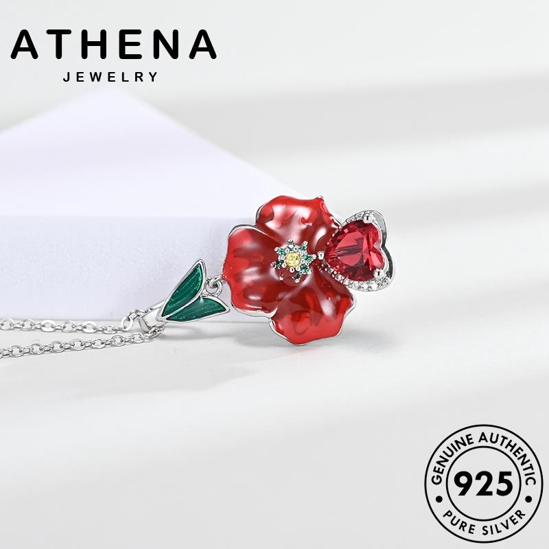 athena-jewelry-ต้นฉบับ-เงิน-ดอกกุหลาบที่เรียบง่าย-เครื่องประดับ-เครื่องประดับ-ผู้หญิง-สร้อยคอ-เกาหลี-silver-925-แฟชั่น-แท้-จี้-s20