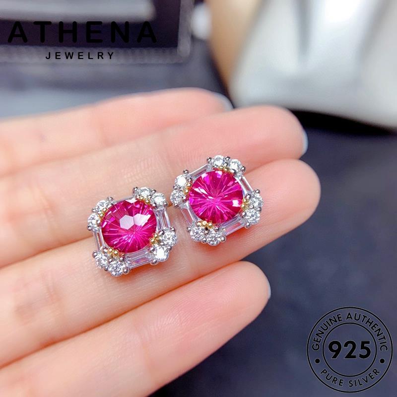 athena-jewelry-925-ต้นฉบับ-จี้-แฟชั่น-เครื่องประดับ-เครื่องประดับ-คริสตัลเพชรสีชมพู-เงิน-silver-เกาหลี-สร้อยคอ-อารมณ์-ผู้หญิง-แท้-s113