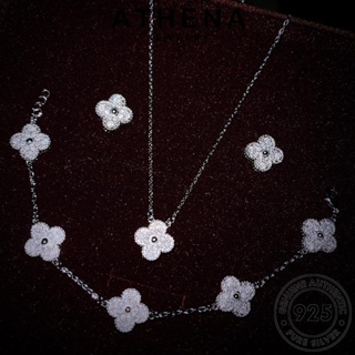 ATHENA JEWELRY ผู้หญิง โคลเวอร์ Silver แท้ เครื่องประดับ สร้อยคอ จี้ แฟชั่น 925 มอยส์ซาไนท์ไดมอนด์ เงิน เกาหลี เครื่องประดับ ต้นฉบับ S559