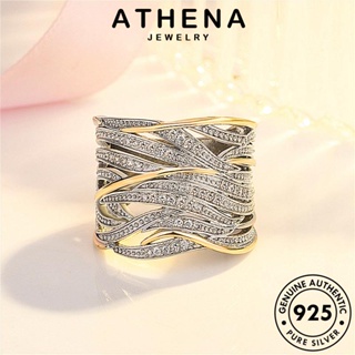 ATHENA JEWELRY ต้นฉบับ 925 เงิน แหวน สองสีสุดหรู เกาหลี แท้ Silver มอยส์ซาไนท์ โกลด์ ผู้หญิง เครื่องประดับ ไดมอนด์ แฟชั่น เครื่องประดับ R664