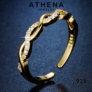 ATHENA JEWELRY แหวน Silver มอยส์ซาไนท์ เครื่องประดับ 925 ไดมอนด์ บิดสร้างสรรค์ ผู้หญิง โกลด์ แฟชั่น ต้นฉบับ เกาหลี เครื่องประดับ เงิน แท้ R153