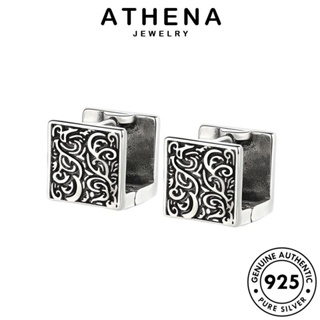 ATHENA JEWELRY เครื่องประดับ ต่างหู แฟชั่น ผู้หญิง ต้นฉบับ ดอกไม้อาหรับ แท้ 925 ตุ้มหู เกาหลี เครื่องประดับ หนีบ ห่วง เงิน Silver E18