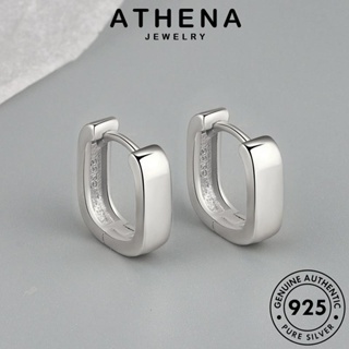 ATHENA JEWELRY สี่เหลี่ยม ต้นฉบับ เกาหลี หนีบ ตุ้มหู เครื่องประดับ ห่วง 925 แท้ ต่างหู Silver เงิน แฟชั่น ทอง เครื่องประดับ ผู้หญิง E308