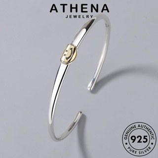 ATHENA JEWELRY แฟชั่น เครื่องประดับ 925 เงิน ใบหน้ายิ้มง่าย ผู้หญิง Silver ผู้หญิง ต้นฉบับ กำไล แท้ เครื่องประดับ ทอง เกาหลี กำไลข้อมือ B257