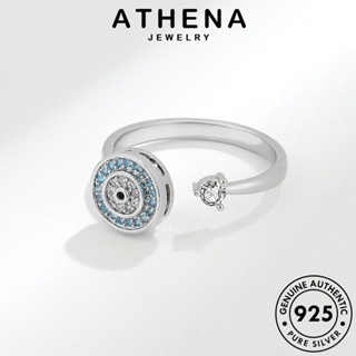 ATHENA JEWELRY ต้นฉบับ แท้ ผู้หญิง Silver 925 เกาหลี แฟชั่น เงิน เครื่องประดับ ตาปีศาจคลาสสิก อความารีนโกลด์ เครื่องประดับ แหวน R4