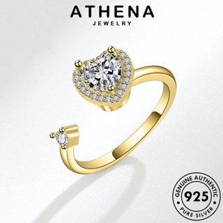 ATHENA JEWELRY ต้นฉบับ ผู้หญิง 925 แหวน เงิน เครื่องประดับ ความรักแบบคลาสสิก แฟชั่น Silver ไดมอนด์ เครื่องประดับ มอยส์ซาไนท์ แท้ โกลด์ เกาหลี R18