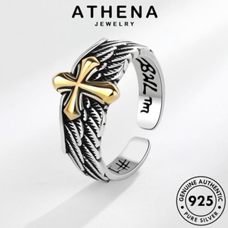 ATHENA JEWELRY เครื่องประดับ แฟชั่น ต้นฉบับ 925 ผู้ชาย Silver เงิน ข้ามวินเทจ เครื่องประดับ แท้ เกาหลี แหวน R197