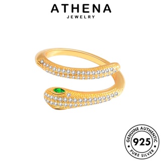 ATHENA JEWELRY งูแฟชั่น เครื่องประดับ 925 เงิน โกลด์ ผู้หญิง แท้ ไดมอนด์ เครื่องประดับ มอยส์ซาไนท์ ต้นฉบับ Silver แฟชั่น เกาหลี แหวน R226