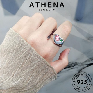 ATHENA JEWELRY แหวน เครื่องประดับ เกาหลี ผู้หญิง ดาวย้อนยุค เงิน เครื่องประดับ แฟชั่น 925 ต้นฉบับ แท้ Silver คริสตัลเพชรสีชมพู R465