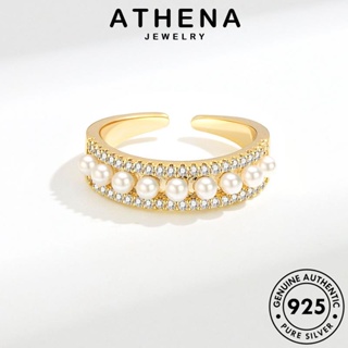 ATHENA JEWELRY ไข่มุกทอง แหวน ต้นฉบับ เงิน Silver เครื่องประดับ เครื่องประดับ เรียบง่าย แท้ ผู้หญิง เกาหลี แฟชั่น 925 R983