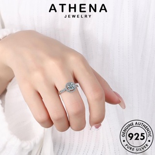 ATHENA JEWELRY Silver แท้ ต้นฉบับ มอยส์ซาไนท์ไดมอนด์ ผู้หญิง เงิน เกาหลี 925 รอบแฟชั่น แหวน แฟชั่น เครื่องประดับ เครื่องประดับ R260