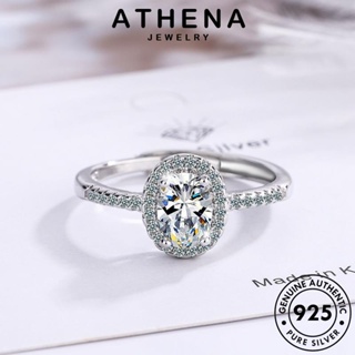 ATHENA JEWELRY ต้นฉบับ 925 เงิน แหวน เครื่องประดับ Silver เครื่องประดับ แฟชั่น วงรี ผู้หญิง เกาหลี แท้ มอยส์ซาไนท์ไดมอนด์ R216
