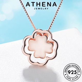 ATHENA JEWELRY เครื่องประดับ เกาหลี แท้ ทอง ต้นฉบับ 925 แฟชั่น สร้อยคอ โคลเวอร์แฟชั่น เครื่องประดับ ผู้หญิง Silver เงิน จี้ N241