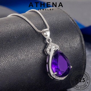 ATHENA JEWELRY จี้ สร้อยคอ พลอยสีม่วง ต้นฉบับ เครื่องประดับ แฟชั่น แท้ เงิน เกาหลี 925 ผู้หญิง เครื่องประดับ อารมณ์ Silver N1120